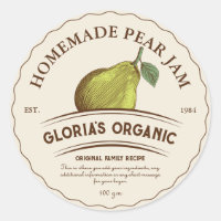 Étiquette de produit personnalisé vintage Pear Fru