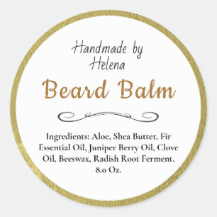 Étiquette de produit pour baume or simple