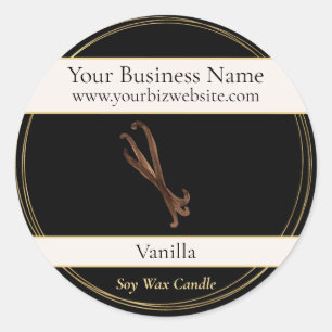 Étiquette de produit pour chandelle Vanille Noire