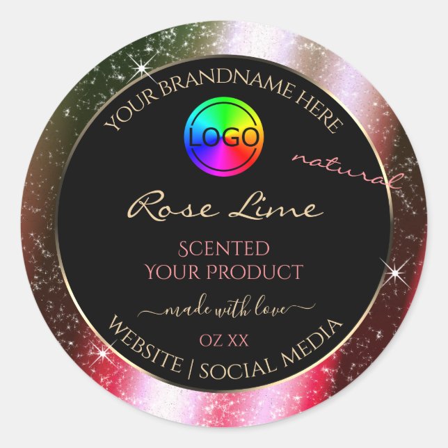 Étiquette de produit Rosy Blush Parties scintillan (Devant)