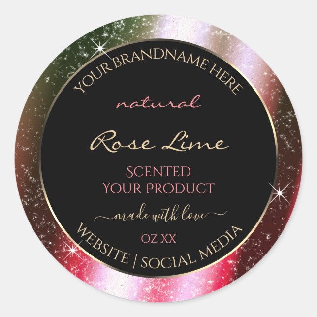 Étiquette de produit Rosy Blush Sparkle Parties sc (Devant)