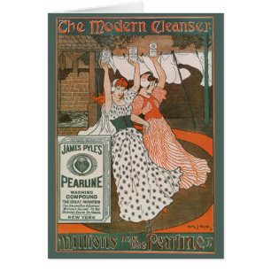 Étiquette de produit vintage Art Pearline Nettoyan