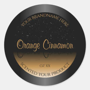Étiquette de produits Black Orange élégant Parties
