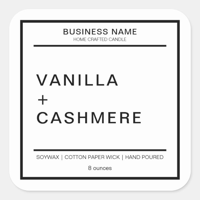 Étiquette de produits de bougie moderne (Devant)