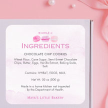 Étiquette de produits de boulangerie macarons aqua