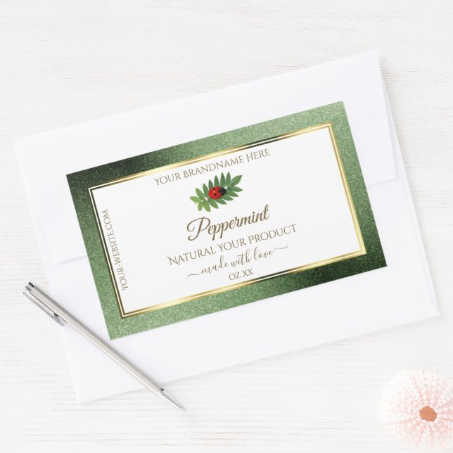 Étiquette de produits Ladybug Parties scintillant  (Enveloppe)
