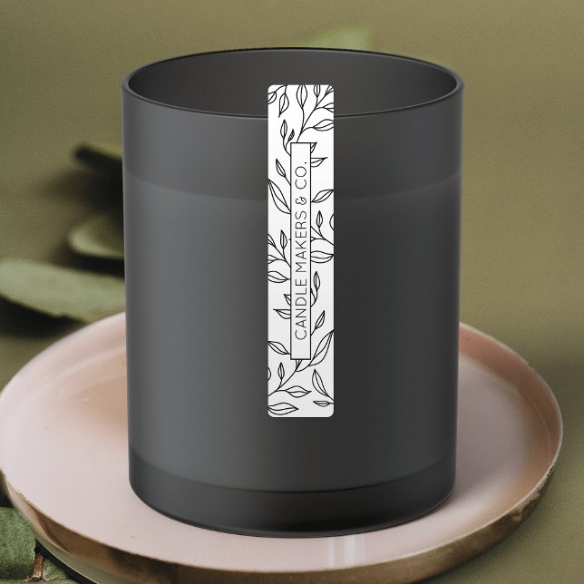 Étiquette de produits minces pour preuve de tambou (Minimalist black and white floral product label - great to use as a tamper-proof product seal label)