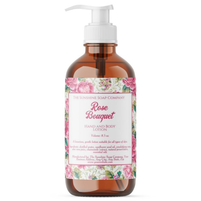 Étiquette de produits rose de savon floral (Créateur téléchargé)