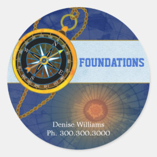 Étiquette de publicité commerciale moderne Compass