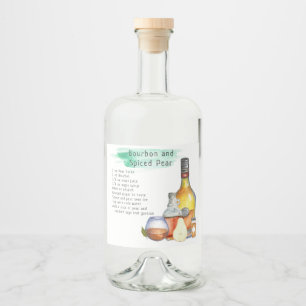 Étiquette de recette de cocktail signature pour ca