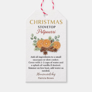 Étiquette de recette de pot-pourri de Noël fait ma