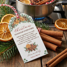 Étiquette de recette de pot-pourri de Noël fait ma