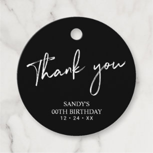 Étiquette de remerciement de fête d'anniversaire a