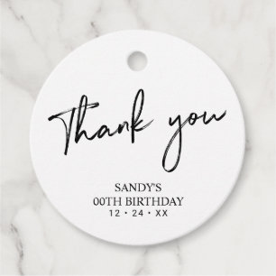 Étiquette de remerciement de fête d'anniversaire à