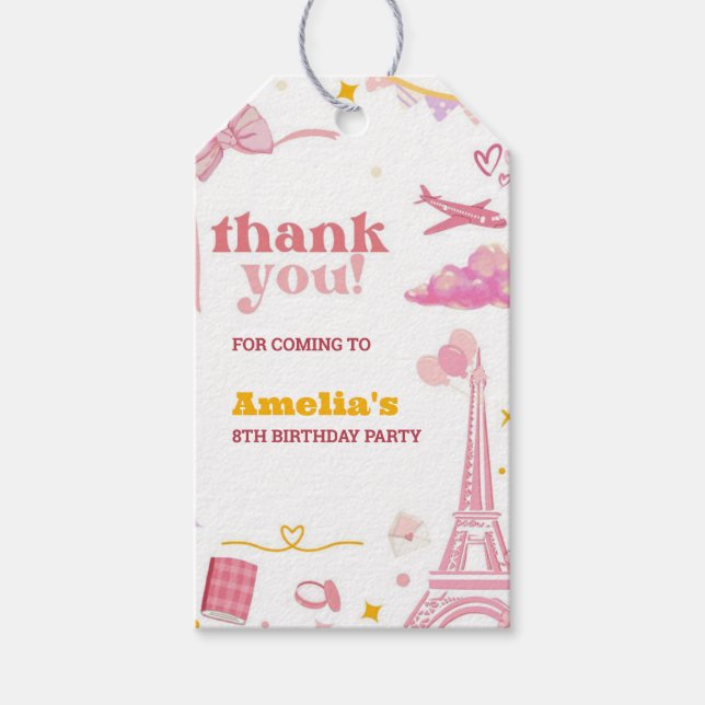 Étiquette de remerciement de fête d'anniversaire r (Devant)