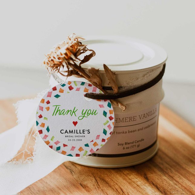 Étiquette de remerciement de la fête mexicaine (Fiesta Mexican Bridal Shower Thank you tag)