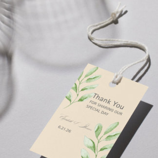Étiquette de remerciement de mariage Botanical Cla