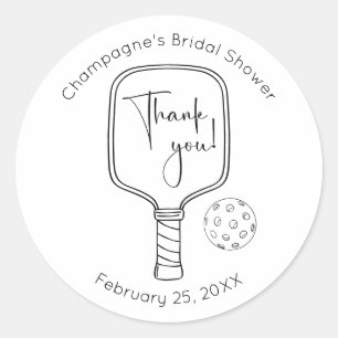 Étiquette de remerciement de mariage de pickleball