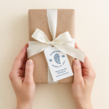 Étiquette de remerciement de monogramme de coquill