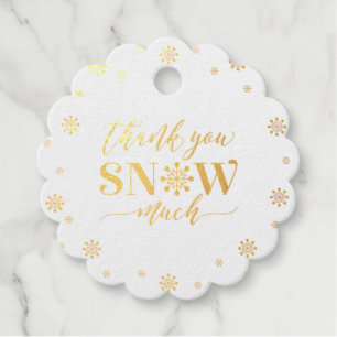 Étiquette de remerciement en foil Flocons de neige