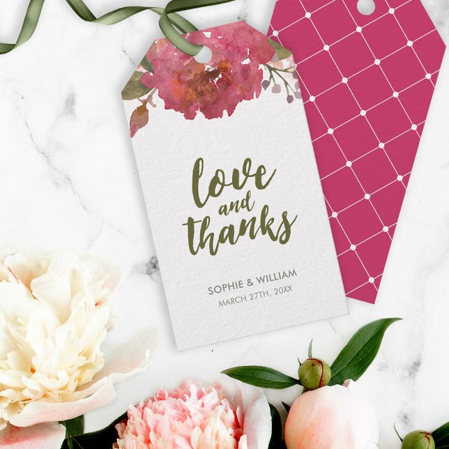 Étiquette de remerciement florale à l'aquarelle vi (Créateur téléchargé)