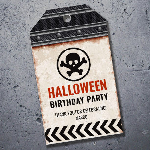 étiquette de remerciement Halloween, grille métall