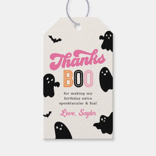 Étiquette de remerciement Halloween pour fille (Devant)