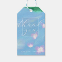 Étiquette de remerciement Pastel Bleu – Fleur d'hu