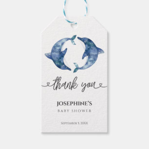 Étiquette de remerciement pour Baby Shower "Aquare