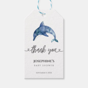 Étiquette de remerciement pour Baby Shower "Aquare