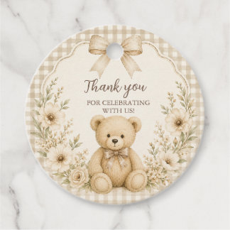Étiquette de remerciement pour baby shower avec un