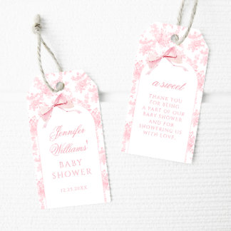 Étiquette de remerciement pour Baby Shower Fille a