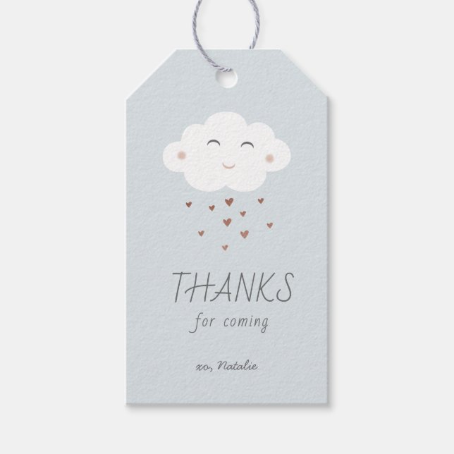 Étiquette de remerciement pour baby shower nuage (Devant)