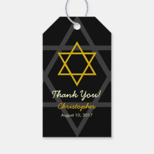 Étiquette de remerciement pour Bar Mitzvah en or n