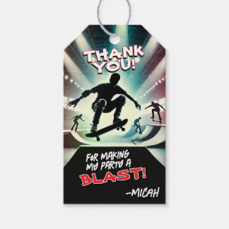Étiquette de remerciement pour fête de skateboard
