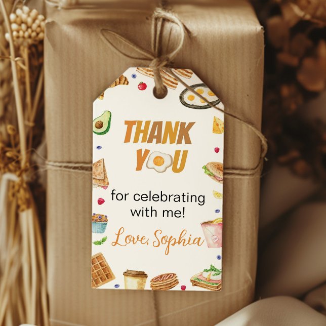 Étiquette de remerciement pour petit-déjeuner brun (Créateur téléchargé)