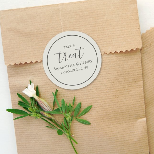 Étiquette de remerciement simple de mariage vert s (Créateur téléchargé)