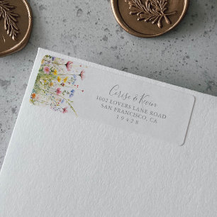 Étiquette de renvoi d'adresse de fleur sauvage col