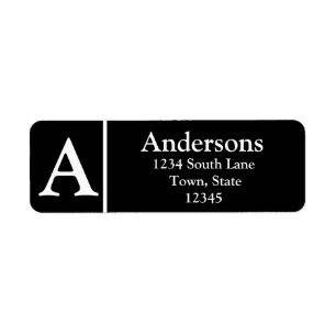 Étiquette de renvoi d'adresse noir et blanc paraph