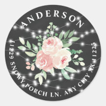 Étiquette de renvoi de Blush Floral Bouquet String