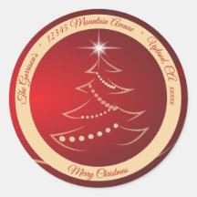 Étiquette de renvoi de Noël Rouge & Or