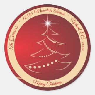Étiquette de renvoi de Noël Rouge & Or