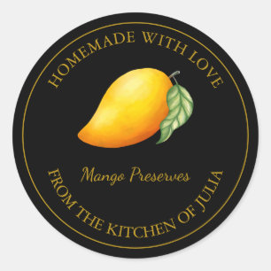 Étiquette de réserve de mangue maison or   Noir