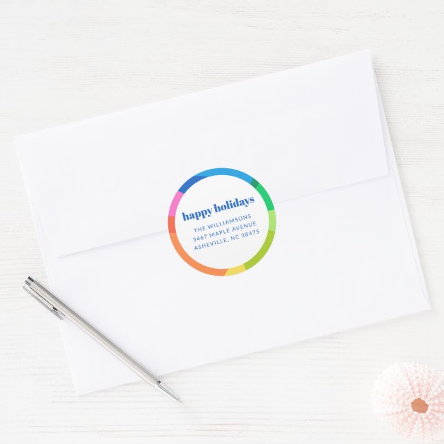 Étiquette de retour Abstrait Rainbow Holiday (Enveloppe)
