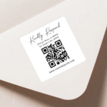 Étiquette de retour carrée Code QR | Autocollant R