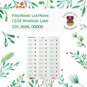 Étiquette de retour d'adresse avec ange de Noël av