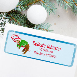 Étiquette de retour d'adresse de bonbon de Noël de