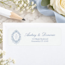 Étiquette de retour d'adresse de mariage avec mono