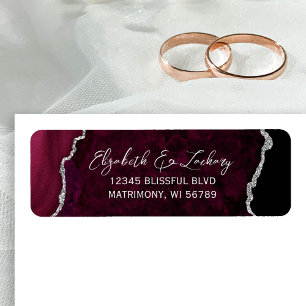 Étiquette de retour d'adresse de mariage en Agate