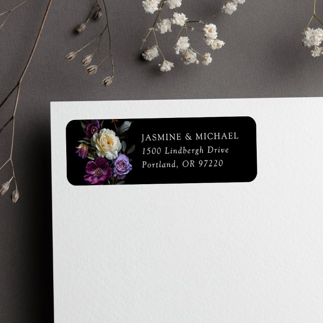 Étiquette de retour d'adresse de mariage florale g (Créateur téléchargé)